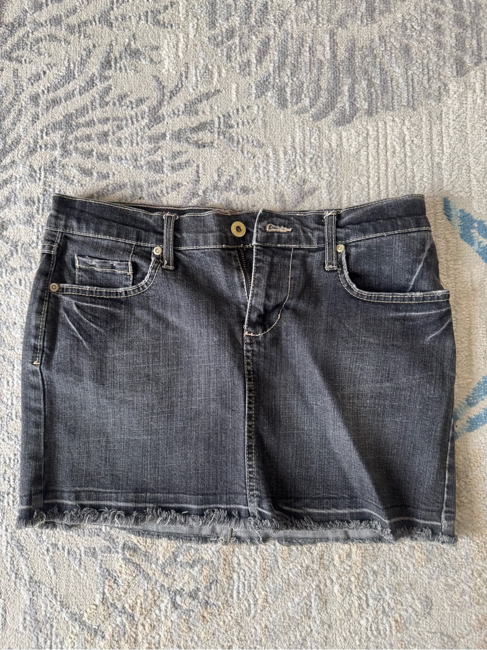 Old Navy Denim Mini Skirt Dark Charcoal